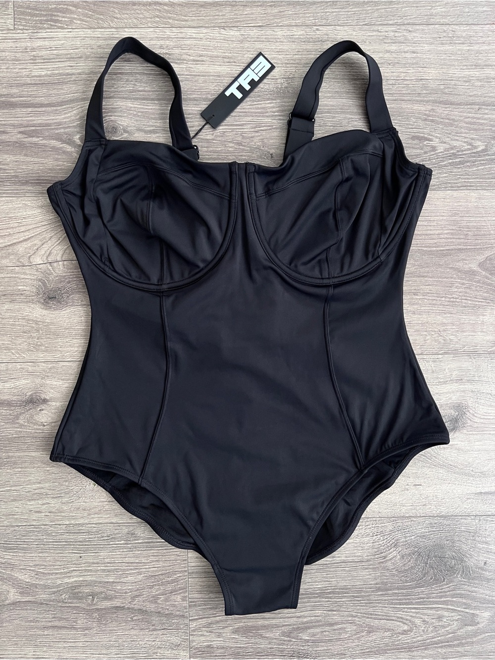 TA3 Lifty One Piece Swimsuit XL SHORT F/G Cup Black Compression Shapewear Snatch